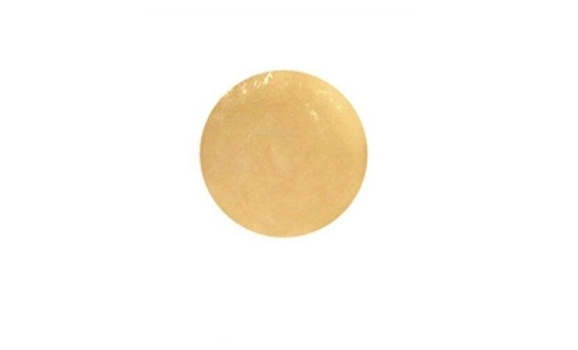 A yellow circle is floating in the air on a white background.