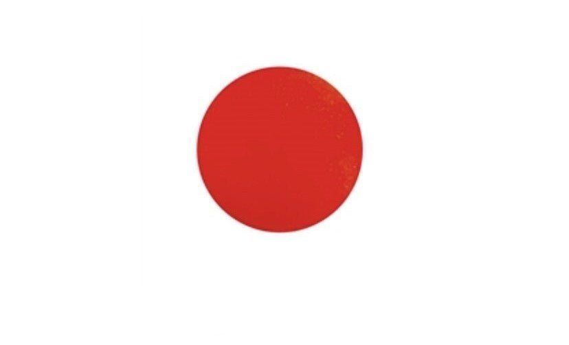 A red circle is on a white background.