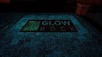 Dim hallway with a glowing “GLOM ROOM” sign on the floor