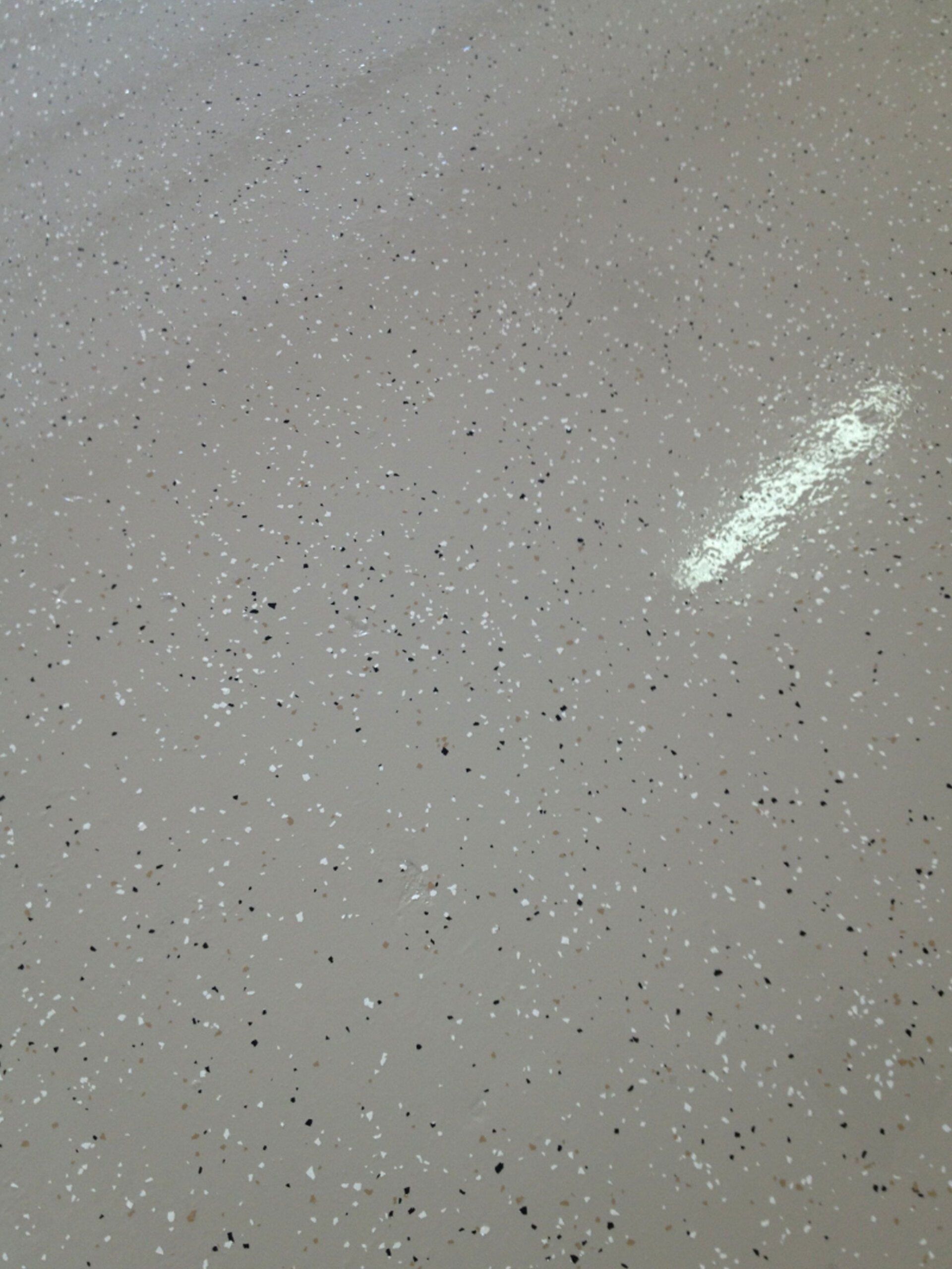Light gray speckled surface with a bright white reflection near the upper right.