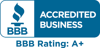 BBB Accredited Business logo on a blue background with the text, 