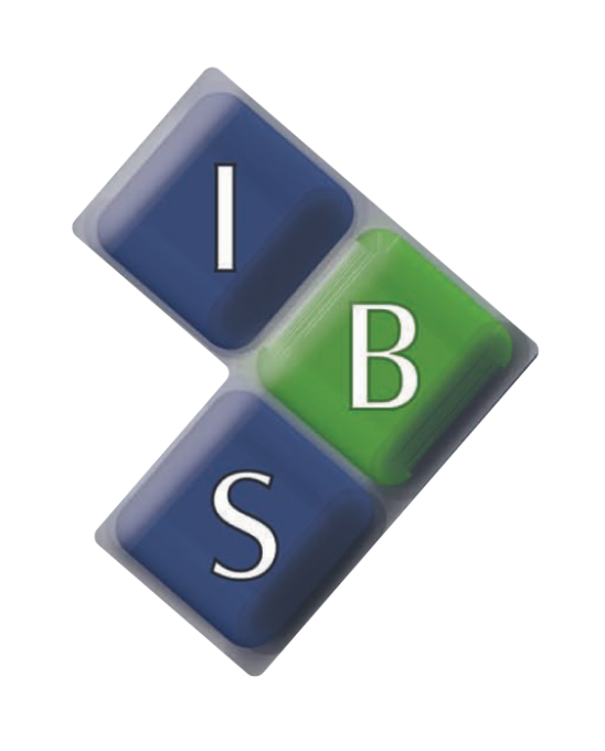 Logo with blue and green squares arranged in a "L" shape, displaying the letters "IBS" in white.