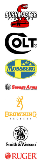 bushmaster, colt, mossberg, savage, Browning, smith-&-wesson, ruger Logo