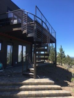 Exterior staircase railing