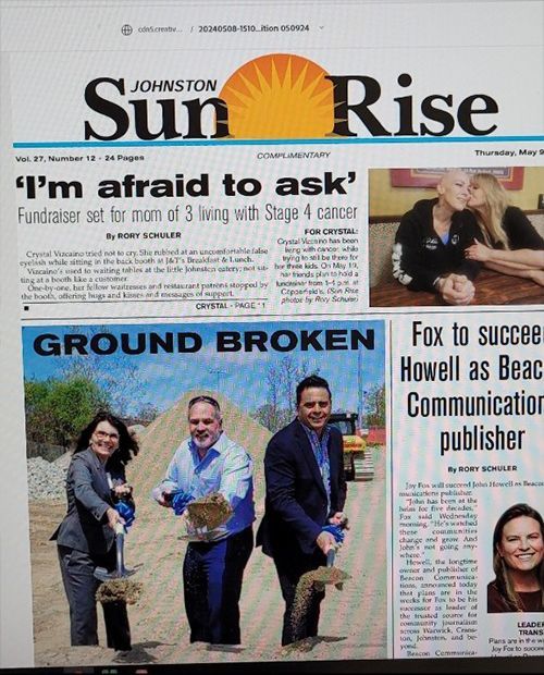 Newspaper front page: 