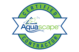 A certified aquascape contractor logo on a white background