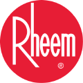 Rheem logo: White text