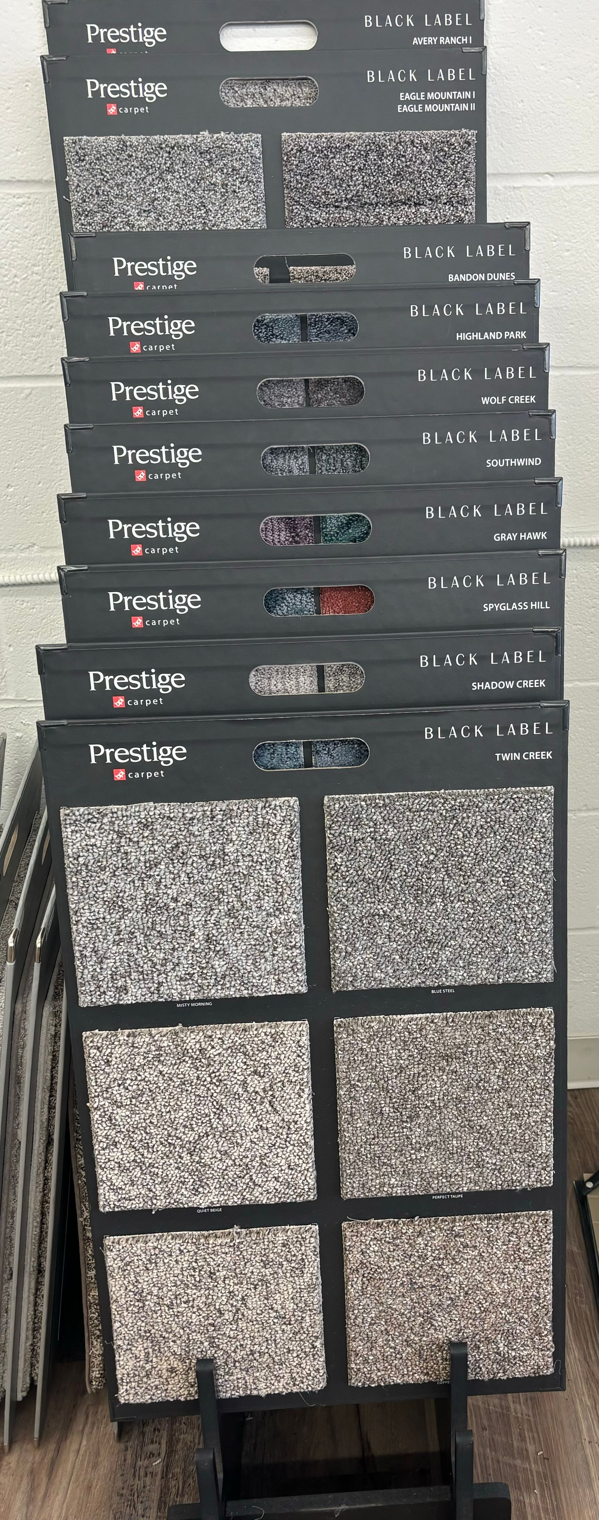 A stack of tiles sitting on top of each other on a stand.