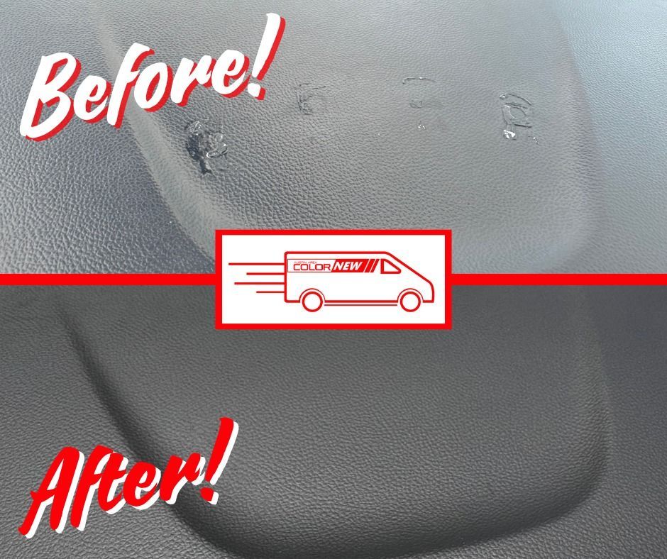 A before and after picture of a car dashboard