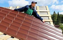 worker taking the metal roof