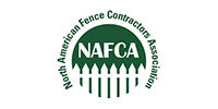 NAFCA logo: Green circle with white text and picket fence graphic, with 