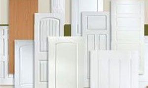 There are many different types of doors in this picture.