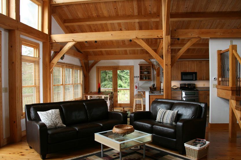 A living room with a couch and a coffee table.