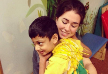 kid doing physical therapy