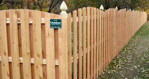 Arc style wooden fence