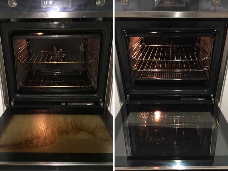 Kitchen oven before and after