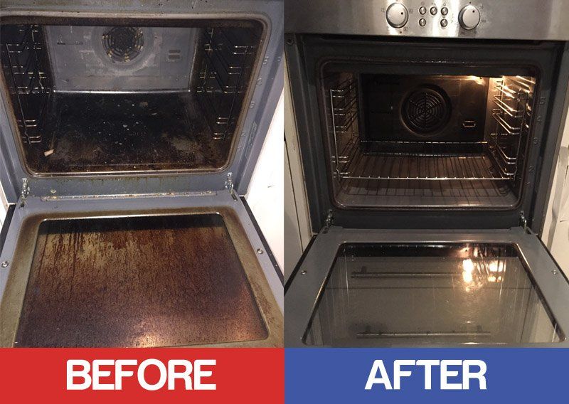 Kitchen oven before and after