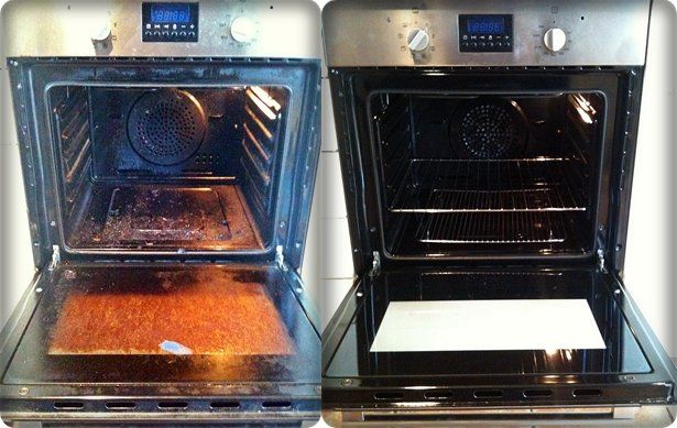 Kitchen oven before and after