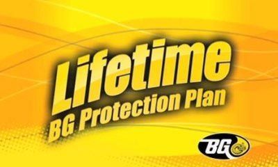 A yellow sign that says lifetime bg protection plan