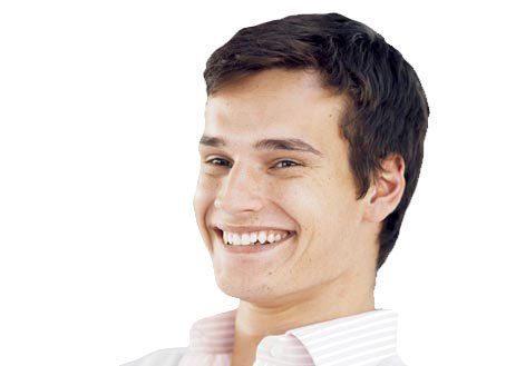 Smiling man with nice shave