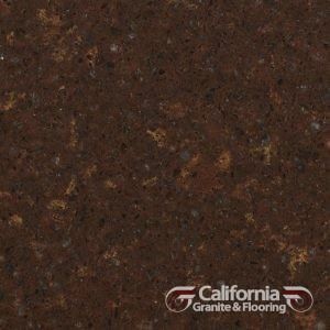 Dark brown granite countertop with golden and black flecks.