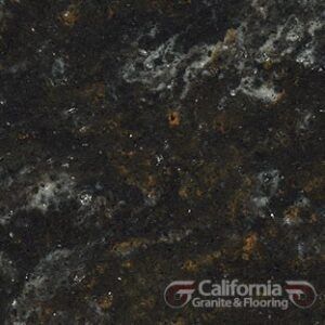 Dark granite with gold, gray, and white swirls.