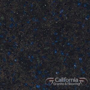 Dark granite countertop with flecks of blue.