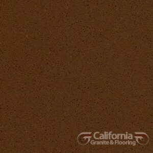 Brown countertop with speckled texture and the California Granite & Flooring logo.
