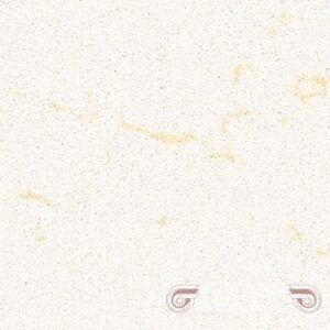 Cream-colored quartz countertop with flecks and subtle tan veining.