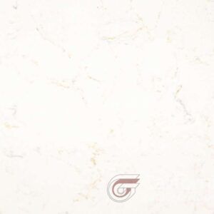 White marble-like surface with subtle gold and gray veining.