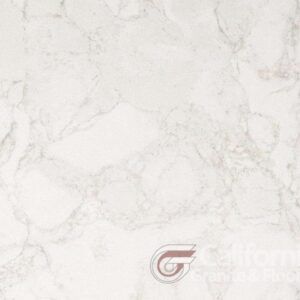 White marble tile with gray veining.