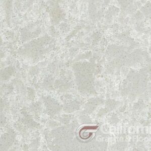 Light grey quartz countertop with white veining.