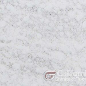 White quartz countertop with gray veining.