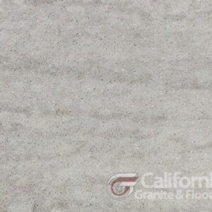 Light grey, textured stone slab with horizontal bands, from California Granite & Floor.