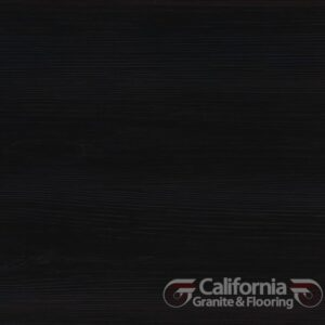Black granite with subtle horizontal texture. California Granite & Flooring logo in corner.