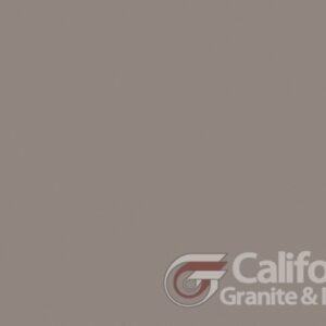 Solid taupe granite surface with California Granite & Design logo in the lower right corner.