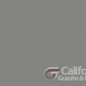 Gray granite countertop with California Granite & Quartz logo in the bottom right.