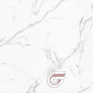 White marble tile with gray veining.