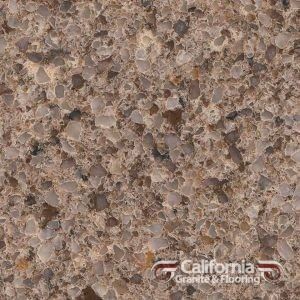 Brown speckled quartz countertop.