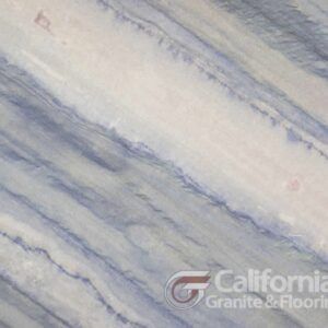 Blue and white marble with diagonal veining, likely for flooring or countertops.