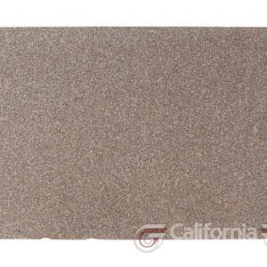 A rectangular, brown-gray granite slab with a speckled texture.