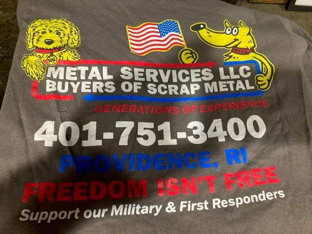 metal services llc shirt with dog print