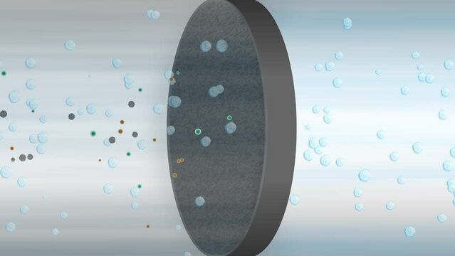 Particles passing through a dark circular filter