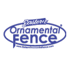 Logo for Eastern Ornamental Fence: text within a blue oval, website address below.