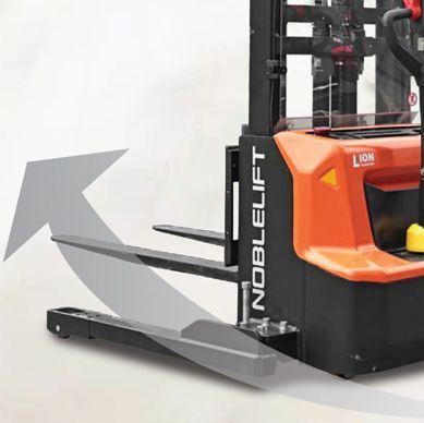 The SWB-280S from NOBLELIFT -Automatic speed reduction, while turning, helps to prevent product damage.