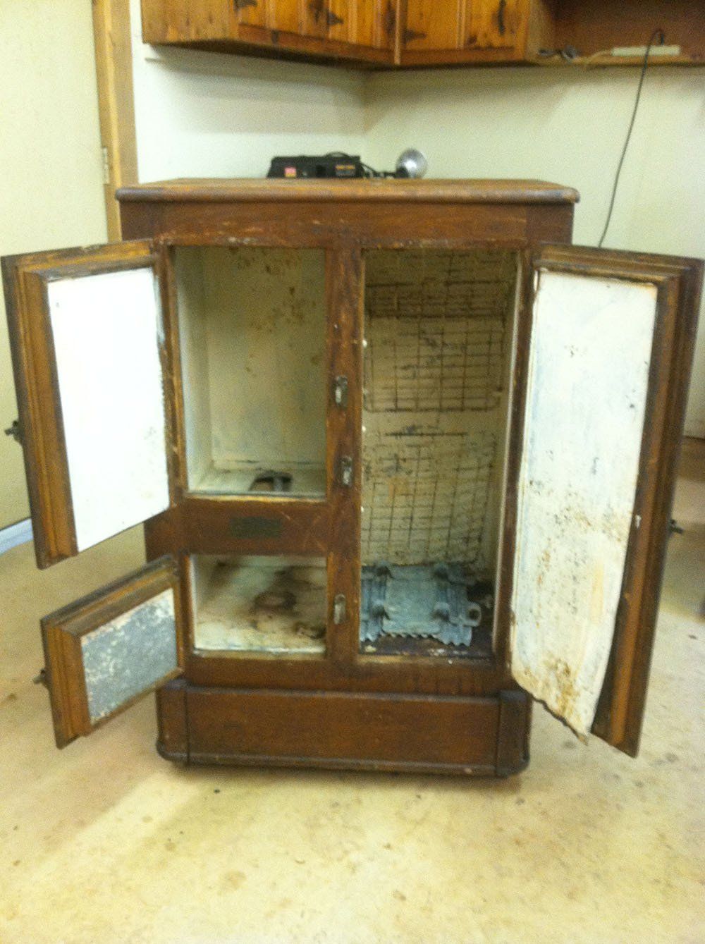 wooden cabinet before