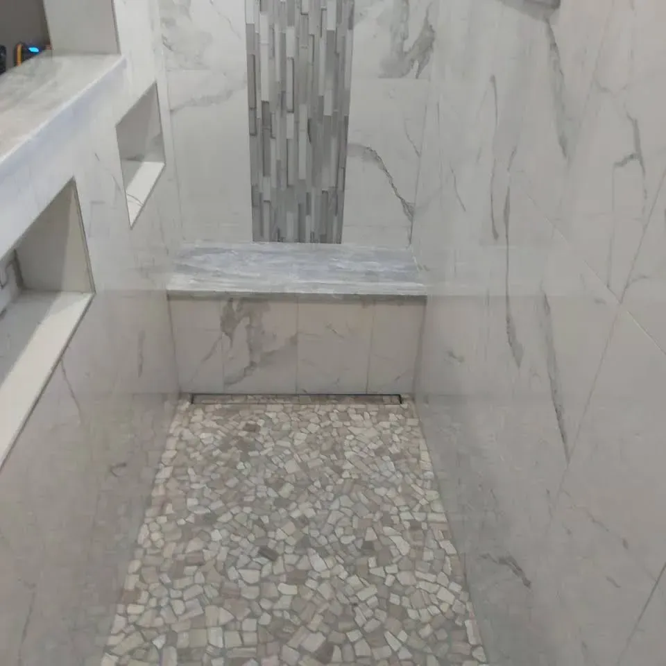 White shower after remodel