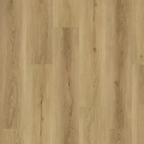 Light brown wood-look flooring with vertical grain and some knots.