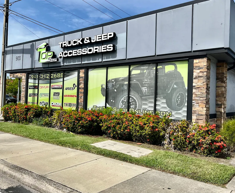 The front of a truck and jeep accessories store