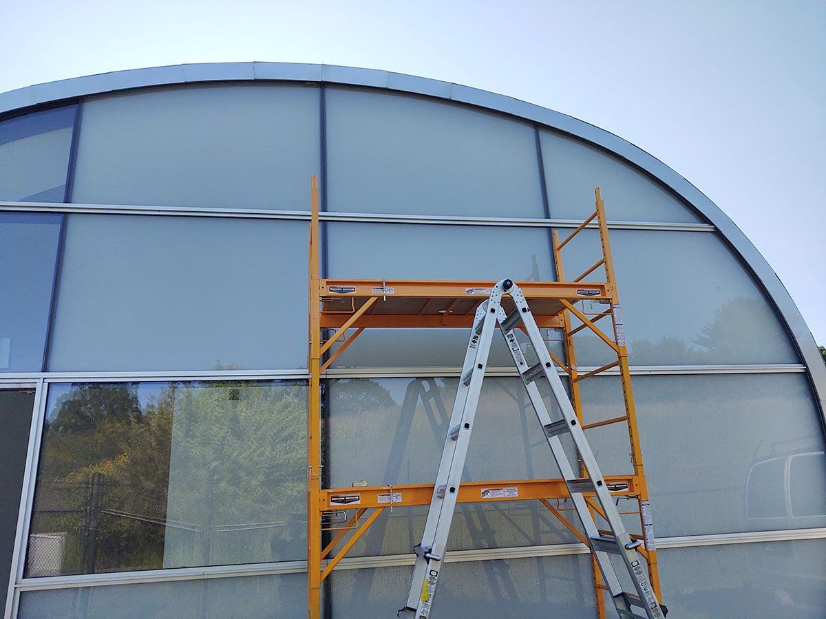 glass tinting in progress